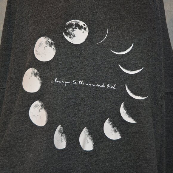 Target Grayson Threads Moon Phases Cold Shoulder Sweatshirt I Love You Moon Back - Picture 2 of 5